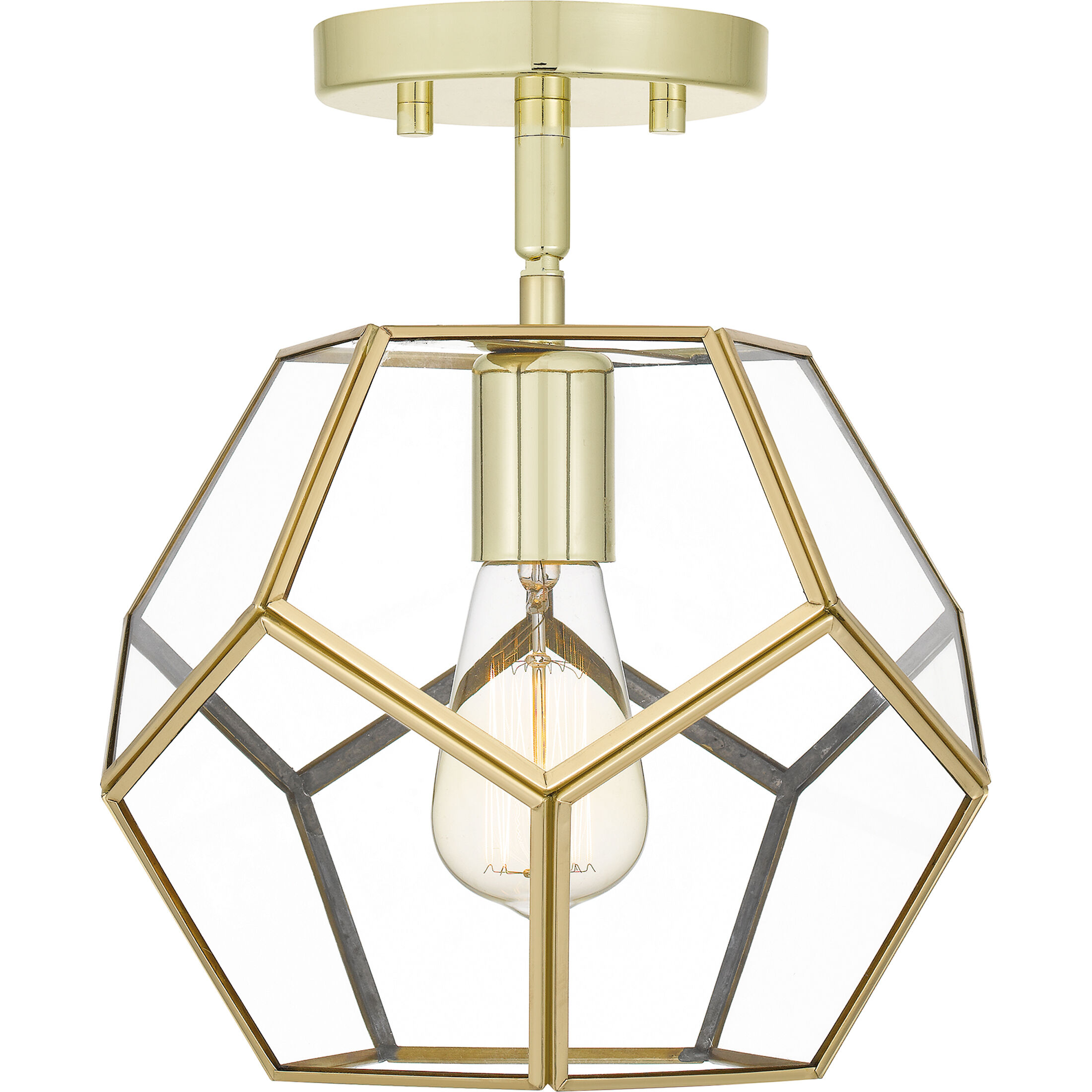 Quoizel QSF5593B Kinslee 1 Light 10 inch Polished Brass Semi Quoizel QSF5593B Kinslee 1 Light 10 inch Polished Brass Semi