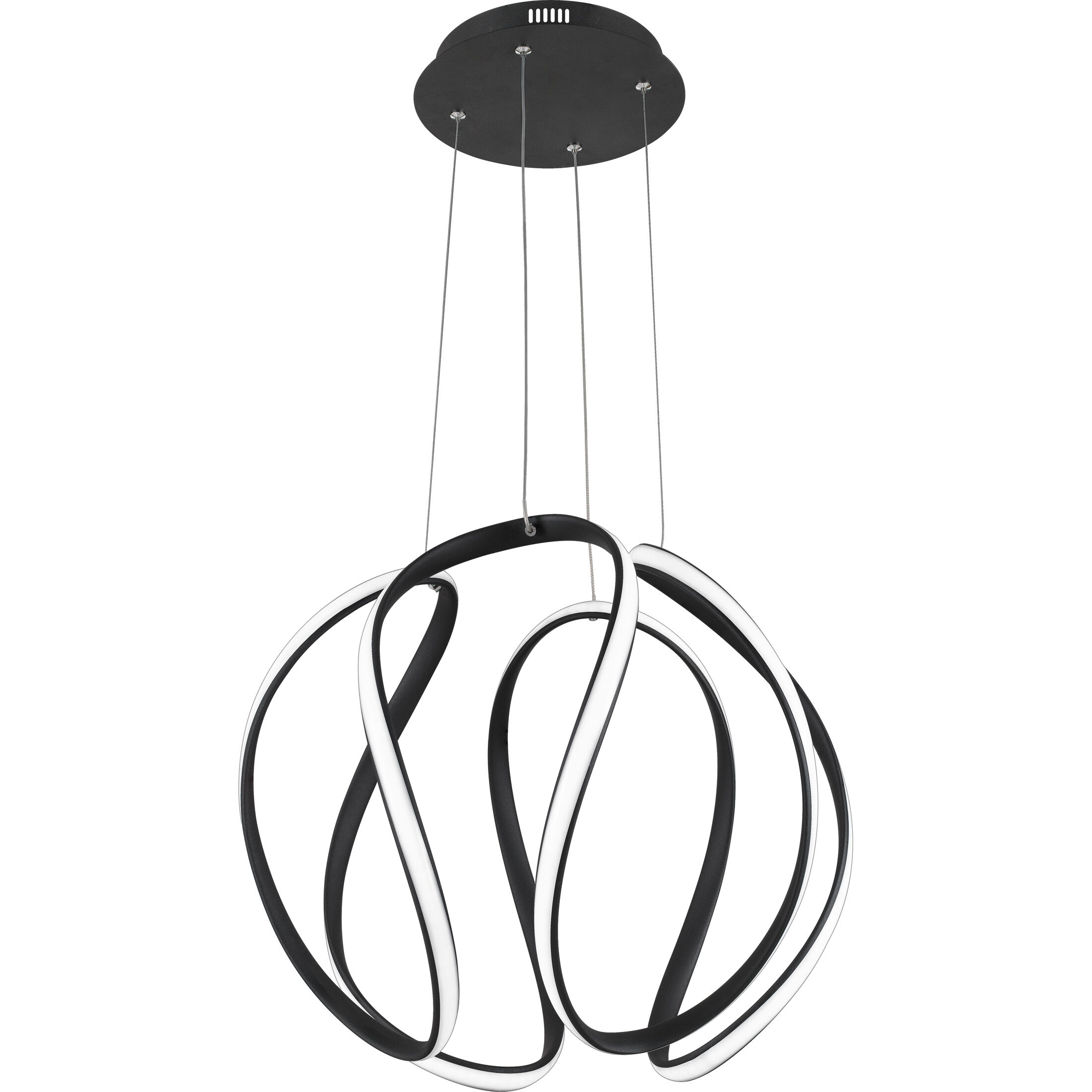Waving LED 19 inch Earth Black Pendant Ceiling Light