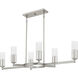 Cruz 6 Light 48 inch Brushed Nickel Linear Chandelier Ceiling Light, Large