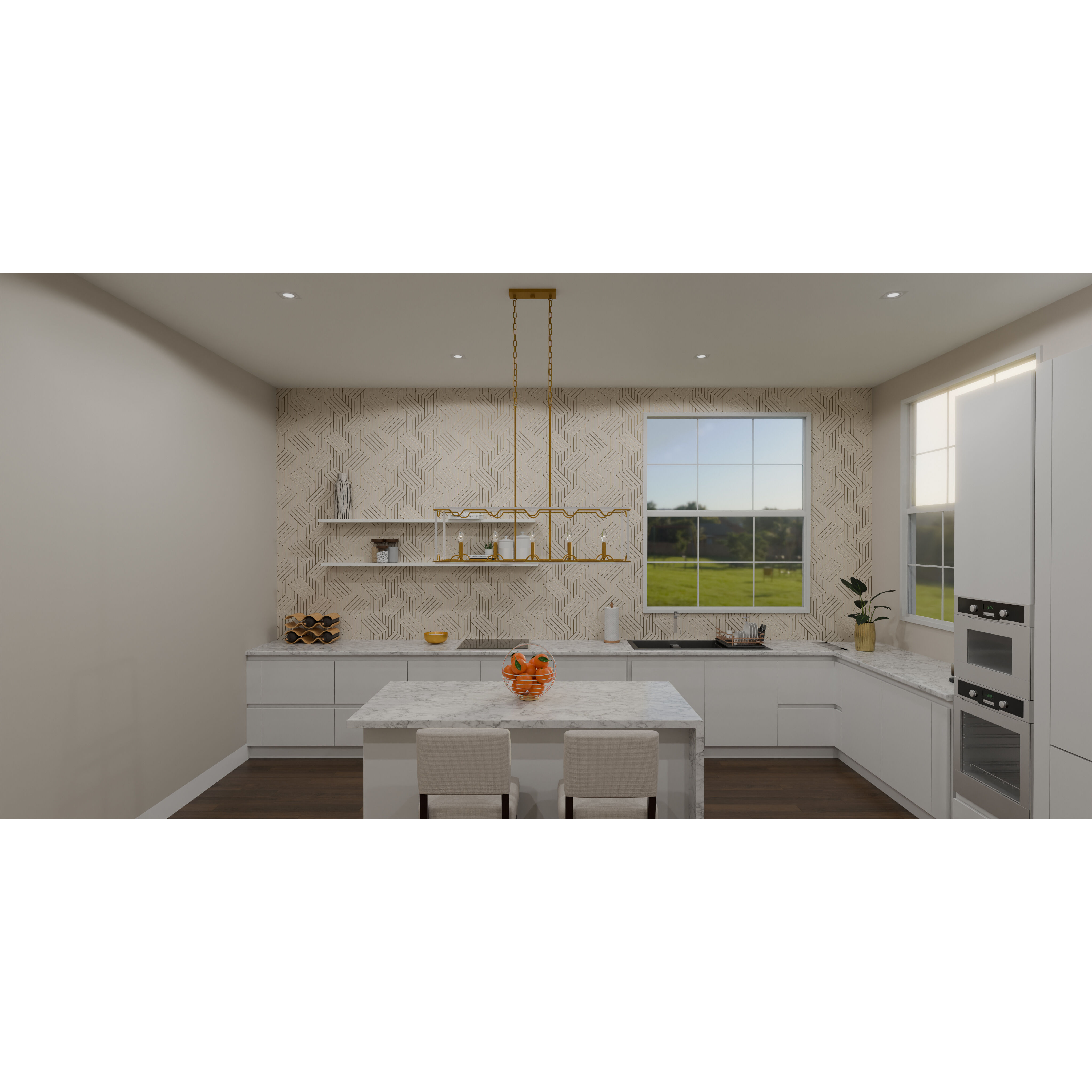 Brinkman 4 Light 42 inch Matte White Island Light Ceiling Light, Medium