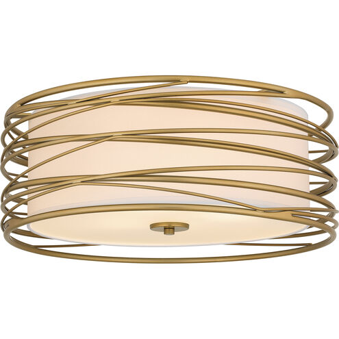 Spiral 3 Light 20 inch Light Gold Semi-Flush Mount Ceiling Light, Large