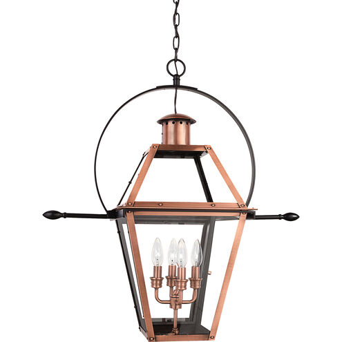 Rue De Royal 4 Light 28 inch Aged Copper Outdoor Hanging Lantern