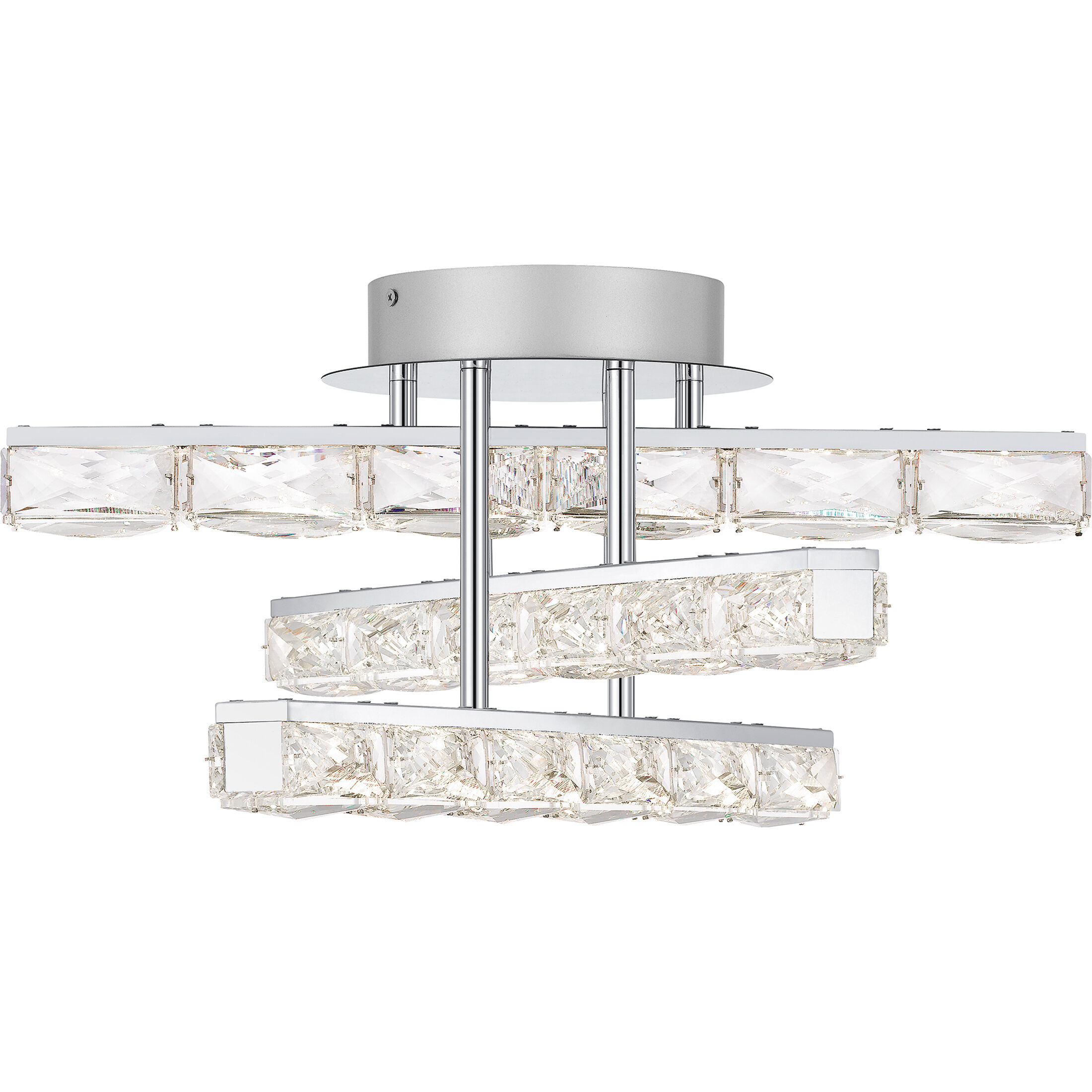 Comet 18 inch Polished Chrome Semi-Flush Mount Ceiling Light