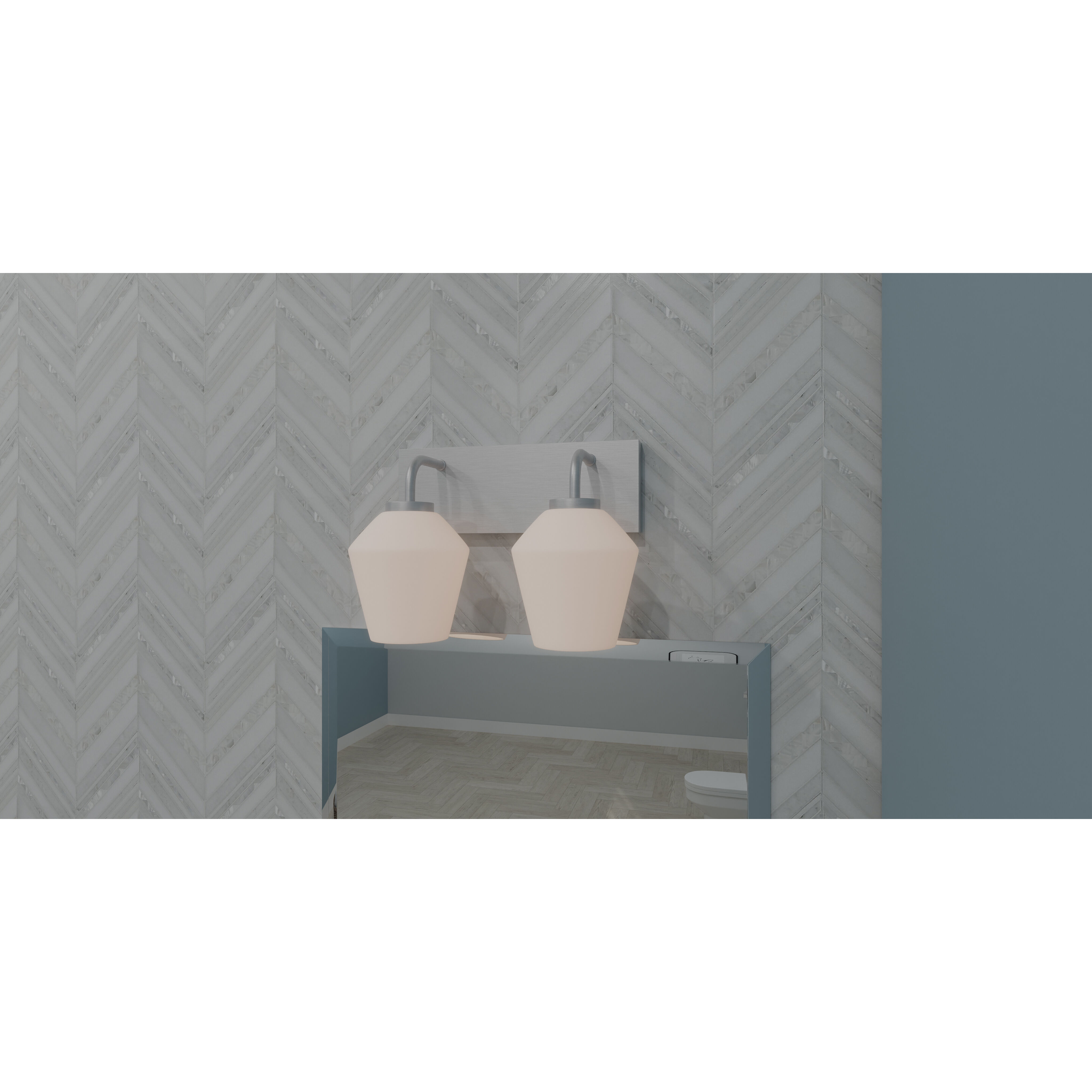 Nielson 2 Light 13.5 inch Brushed Nickel Bath Light Wall Light, Medium