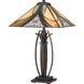 Tiffany 25 inch 75 watt Valiant Bronze Table Lamp Portable Light, Naturals