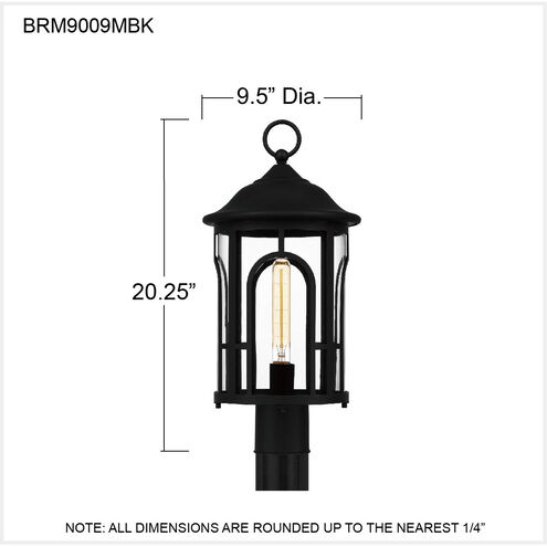 Brampton 1 Light 20 inch Matte Black Outdoor Post Lantern