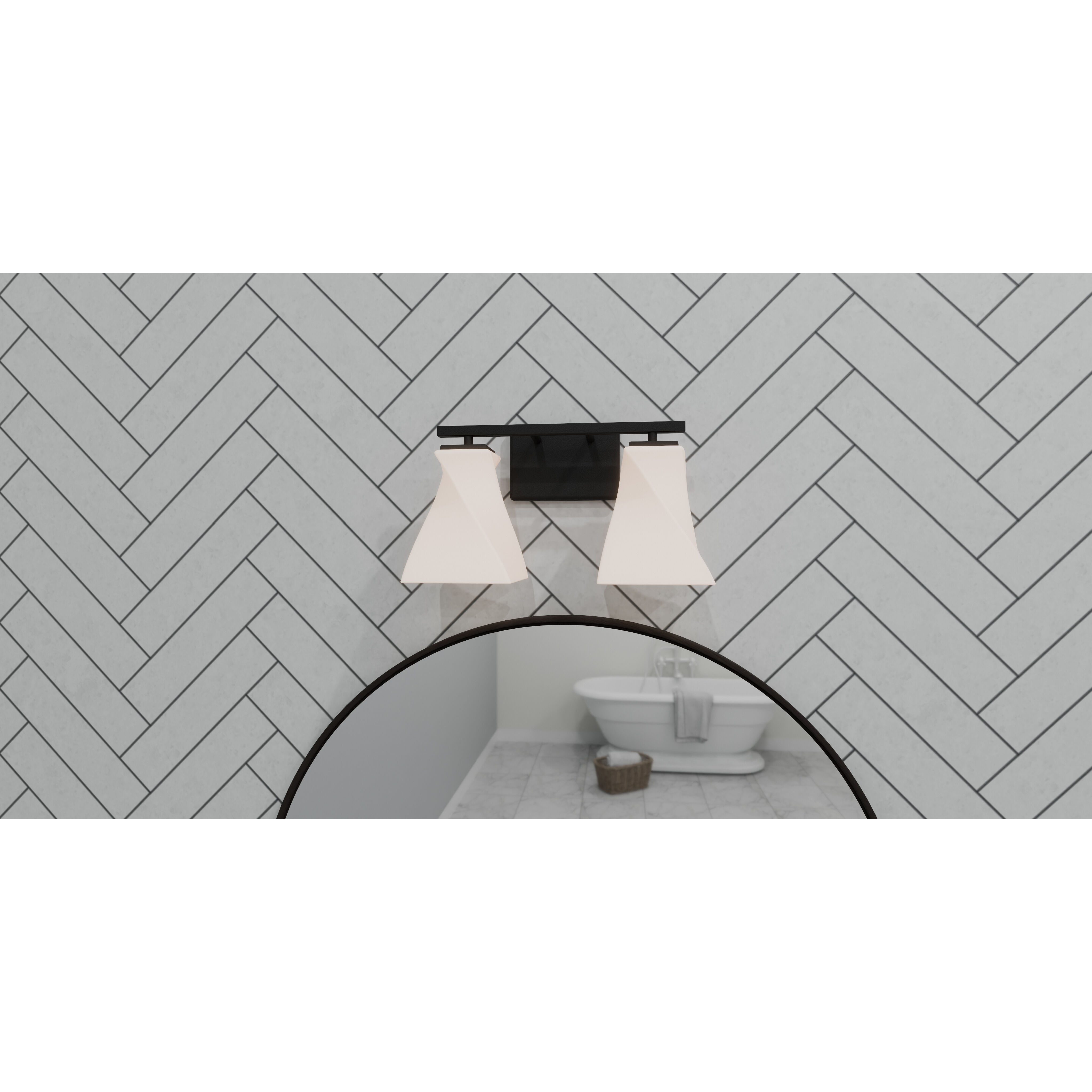Stetson 2 Light 14.75 inch Matte Black Bath Light Wall Light, Medium