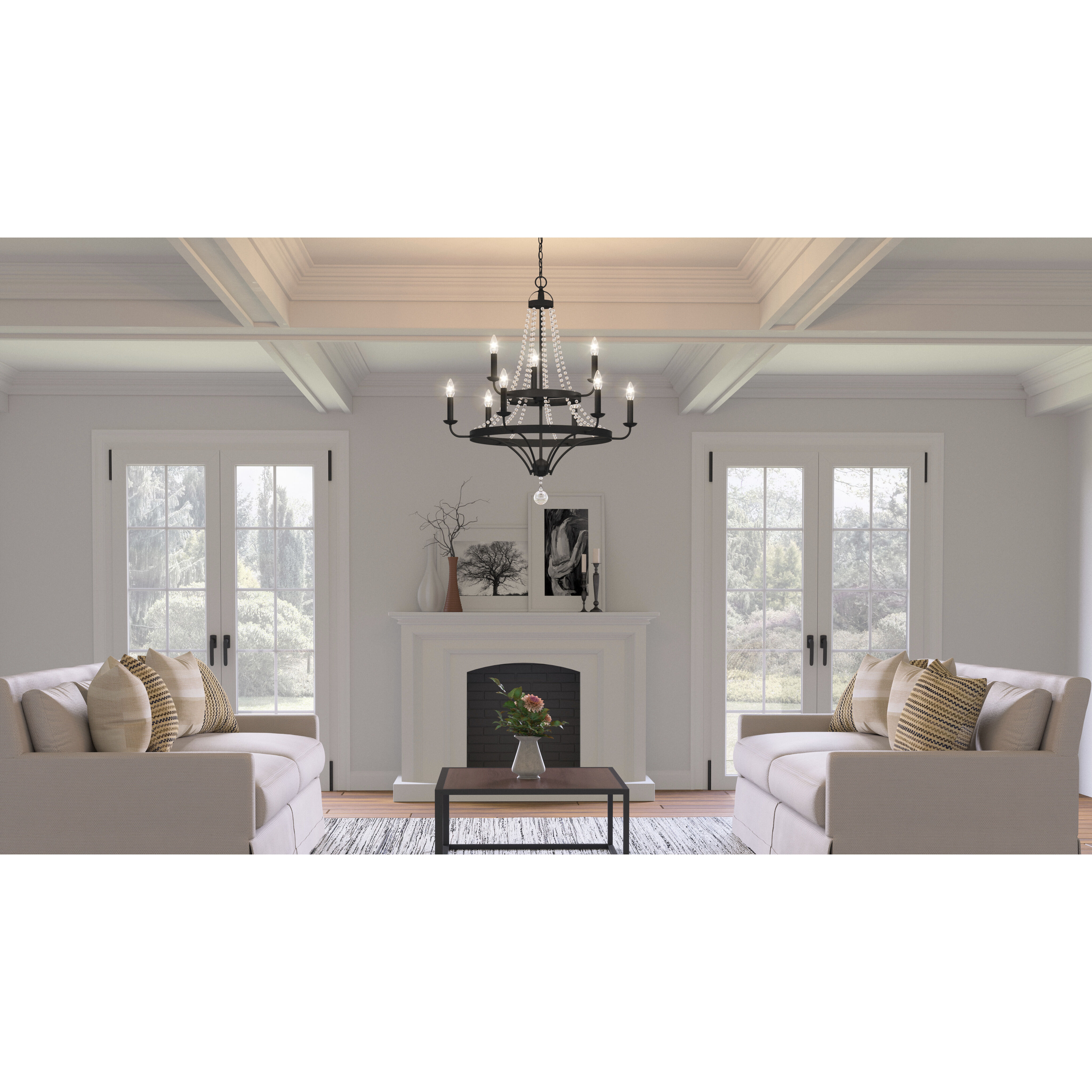 Adelaide 9 Light 30 inch Matte Black Chandelier Ceiling Light