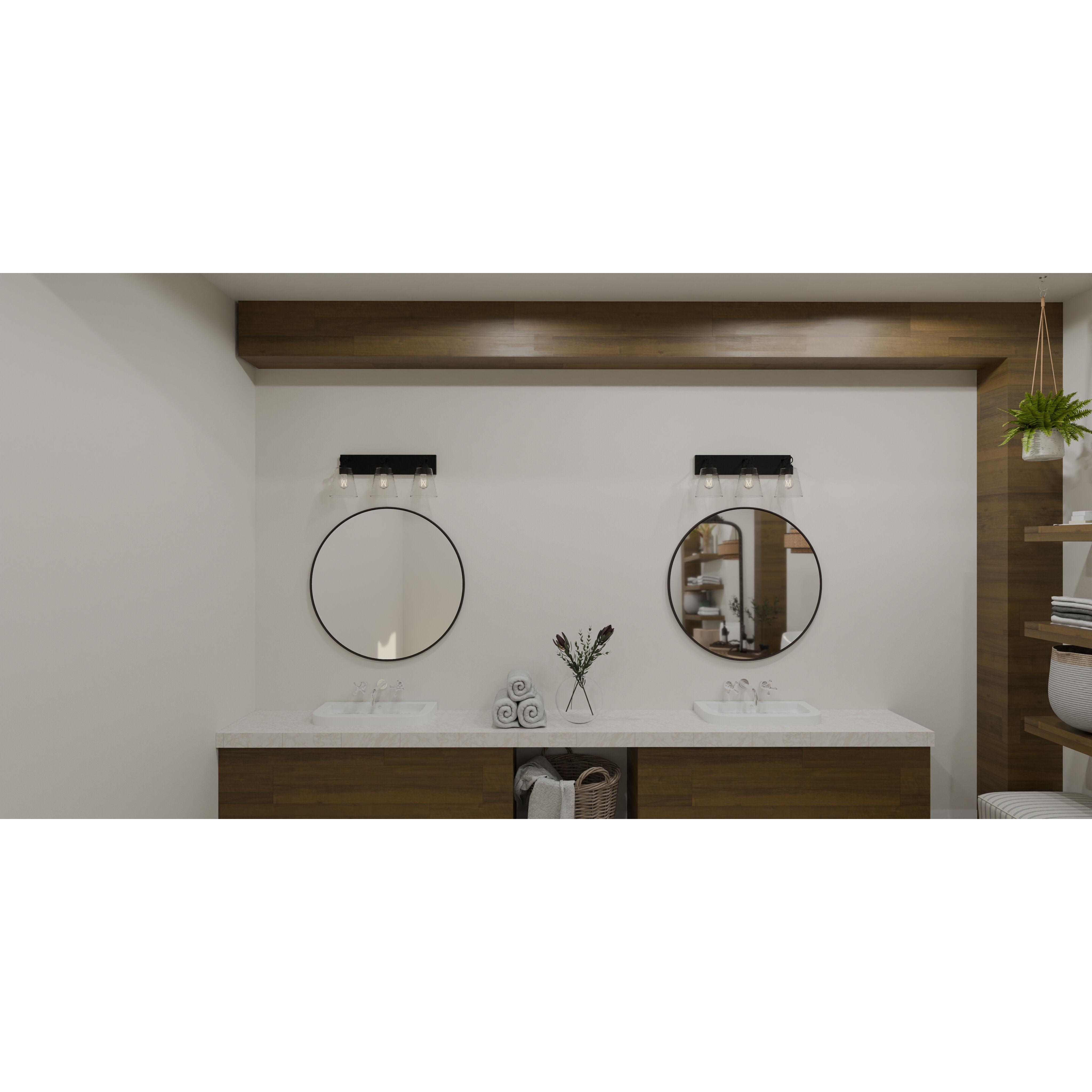 Dacosta 3 Light 24 inch Earth Black Bath Light Wall Light, Large