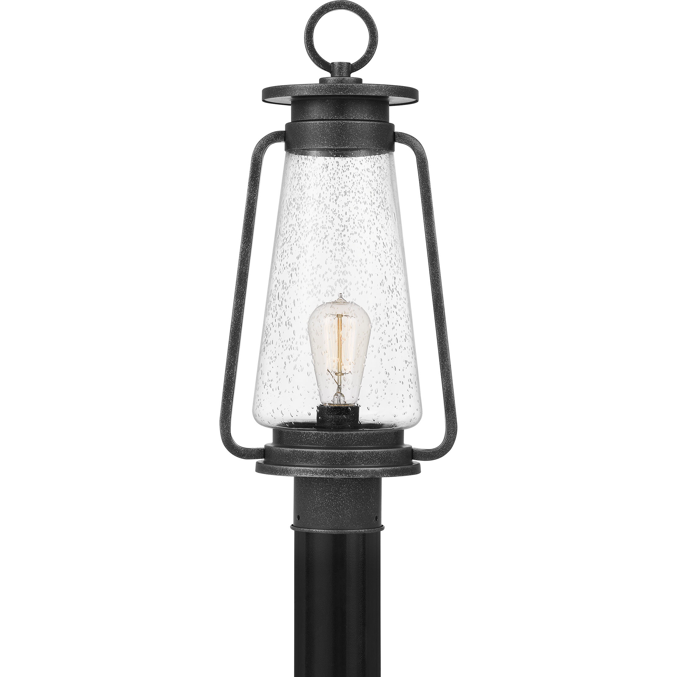 Sutton 1 Light 19.25 inch Speckled Black Outdoor Post Lantern, Large