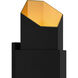 Chasm LED 15 inch Matte Black Gold Outdoor Wall Lantern