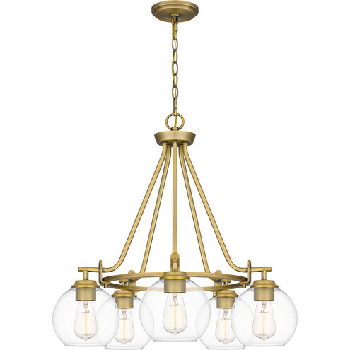 Celadon 5 Light 25 inch Aged Brass Chandelier Ceiling Light