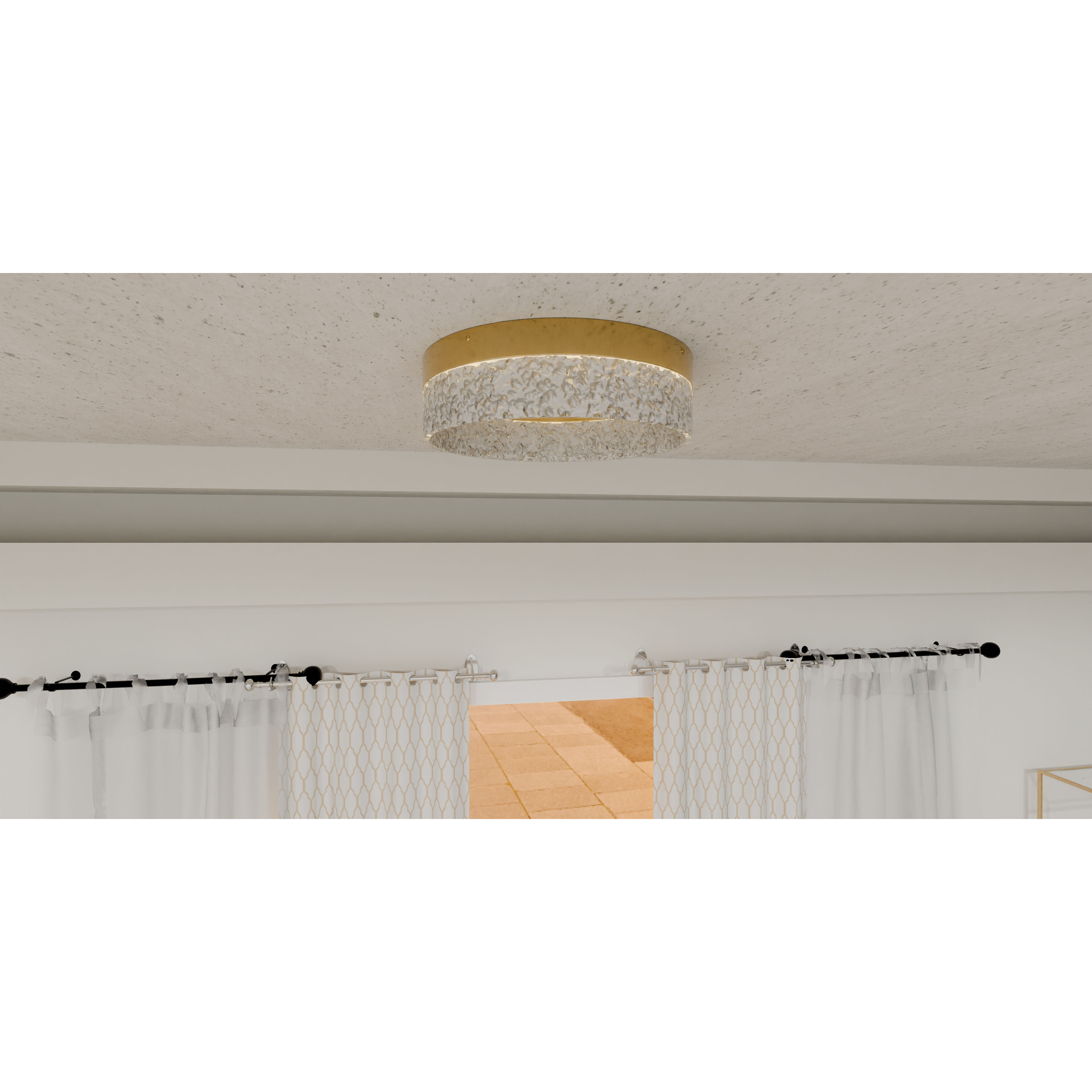Vistaria LED 13.75 inch Brushed Gold Flush Mount Ceiling Light, Medium
