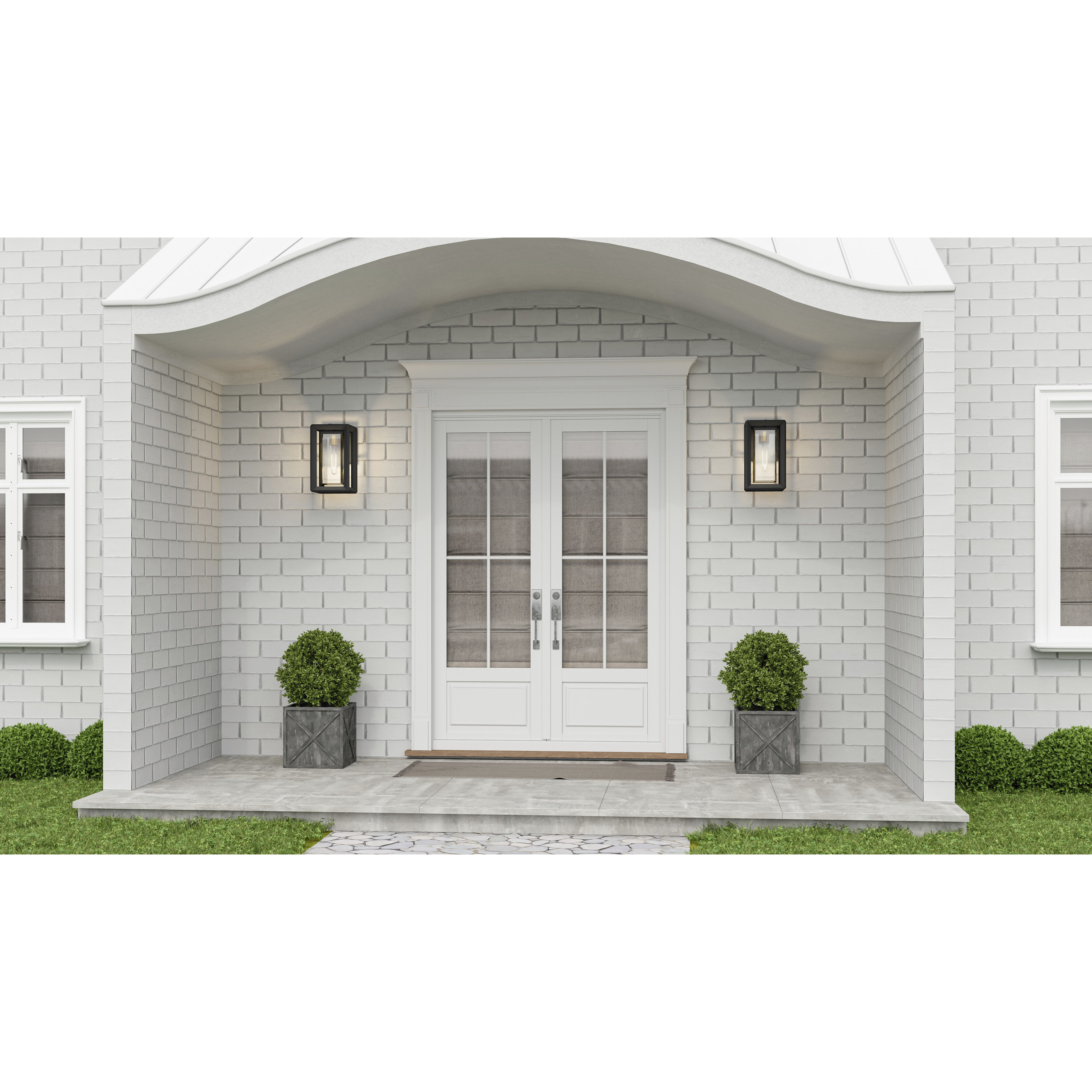 Infinger 1 Light 12 inch Earth Black Outdoor Wall Lantern, Medium