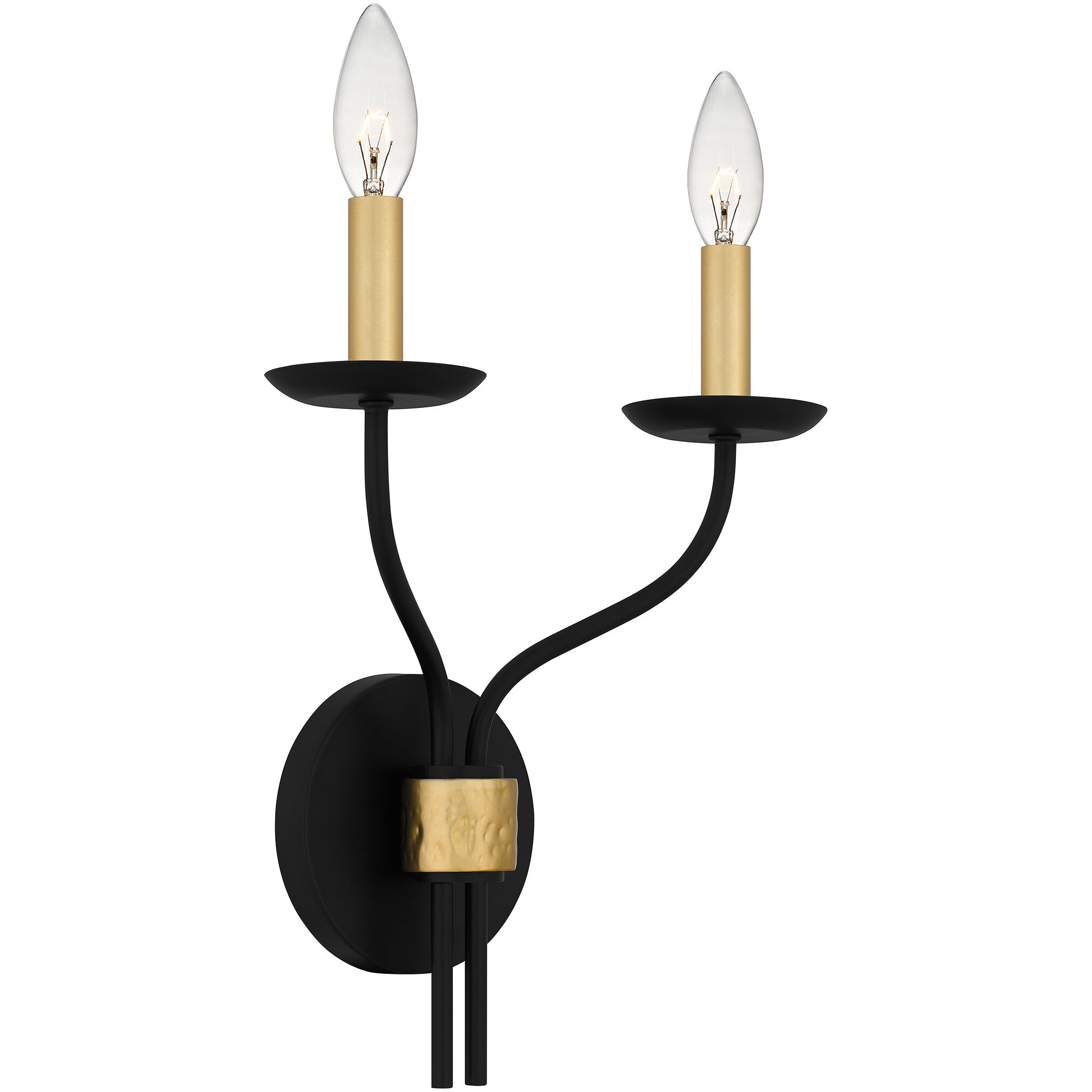 Margaret 2 Light 11 inch Matte Black Wall Sconce Wall Light, Small