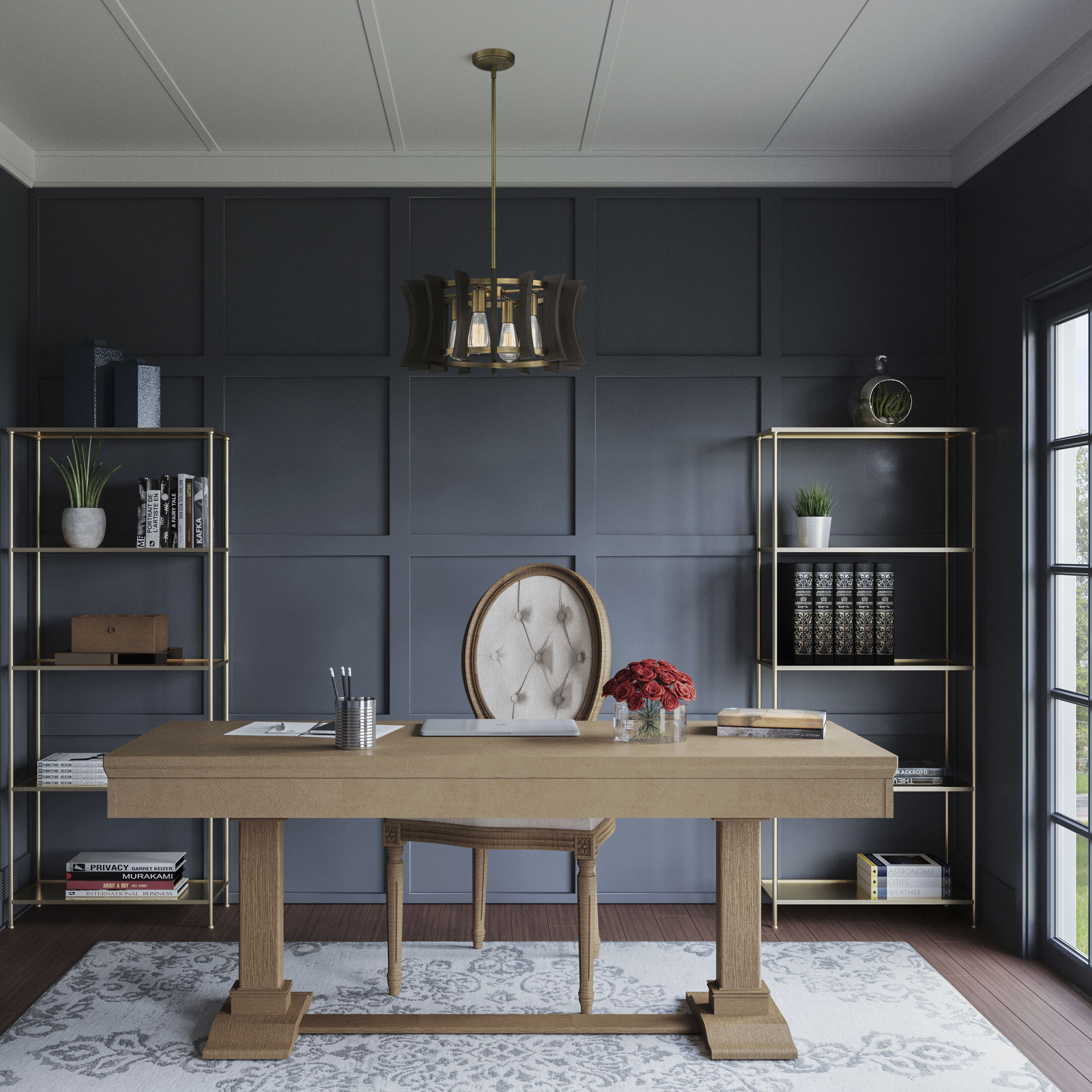 Cordelia 4 Light 21 inch Aged Brass Pendant Ceiling Light