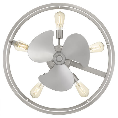 New Harbor 24 inch Brushed Nickel with Silver Blades Fandelier