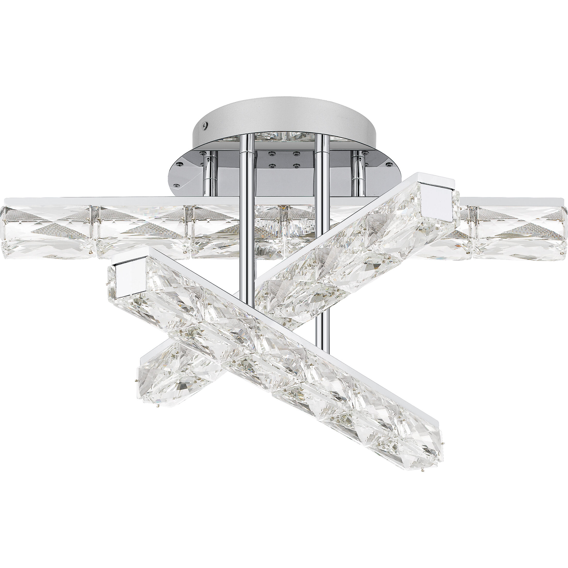 Comet 18 inch Polished Chrome Semi-Flush Mount Ceiling Light