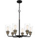 Cox 6 Light 25 inch Matte Black Chandelier Ceiling Light