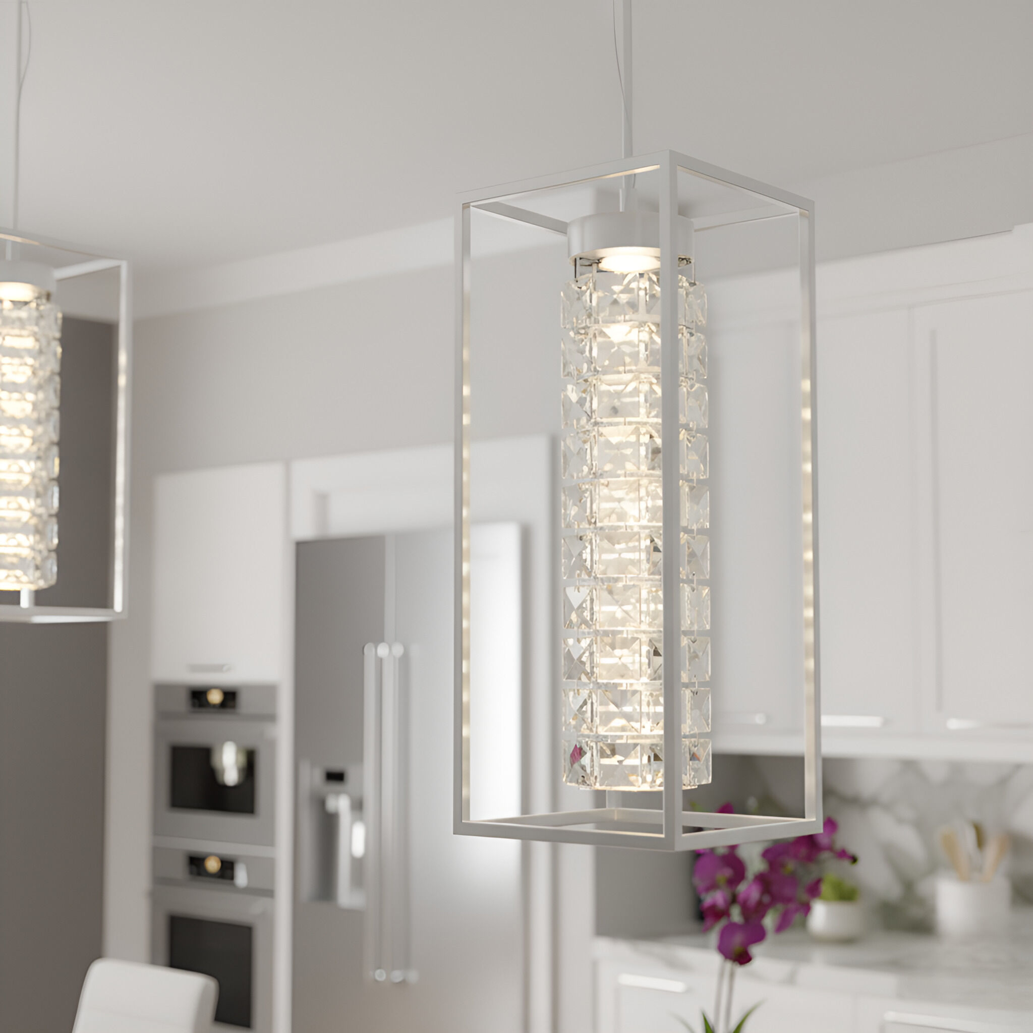 Dazzle LED 8 inch Polished Chrome Mini Pendant Ceiling Light