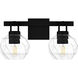 Celina 2 Light 16 inch Matte Black Bath Light Wall Light, Medium
