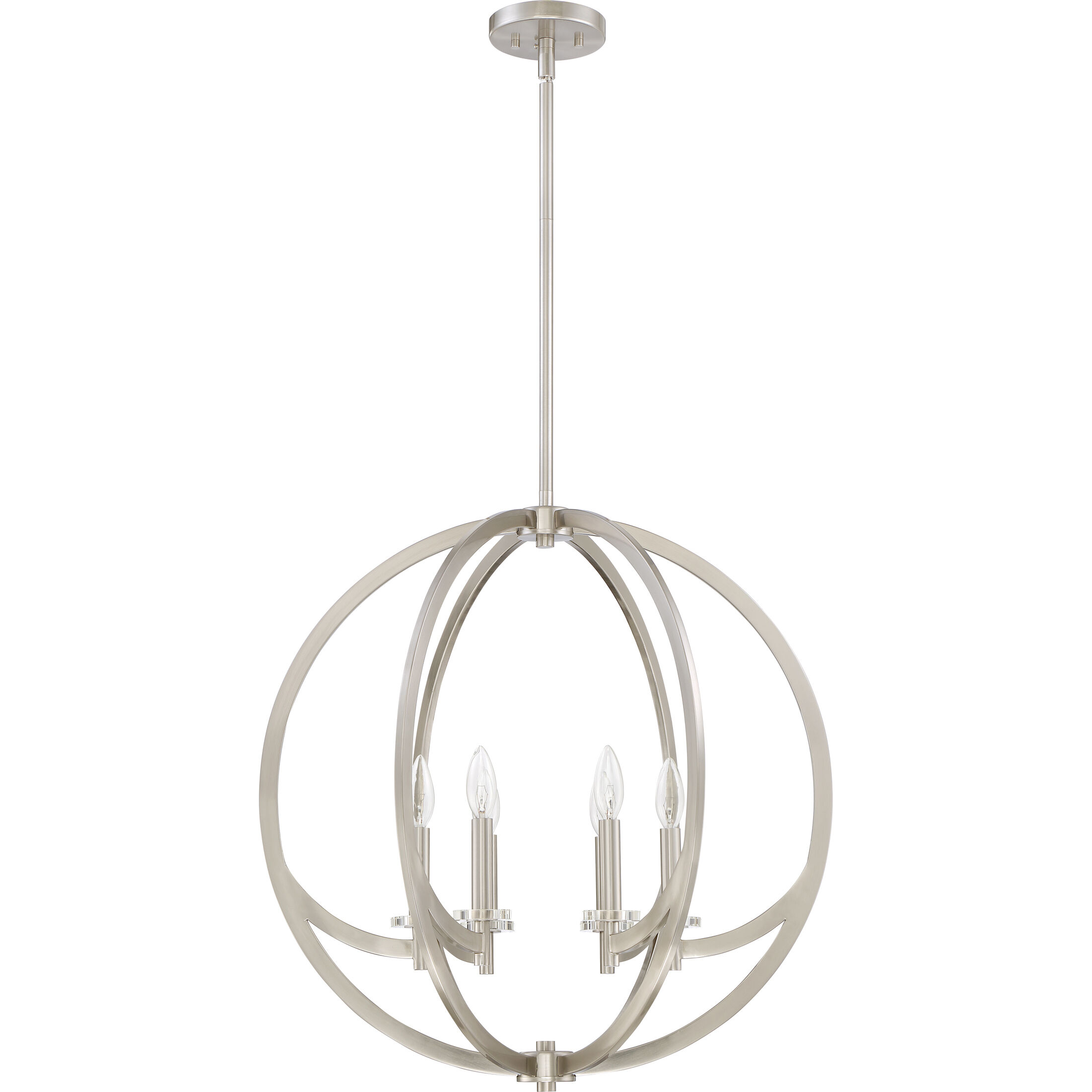 Orion 6 Light 24 inch Brushed Nickel Foyer Pendant Ceiling Light