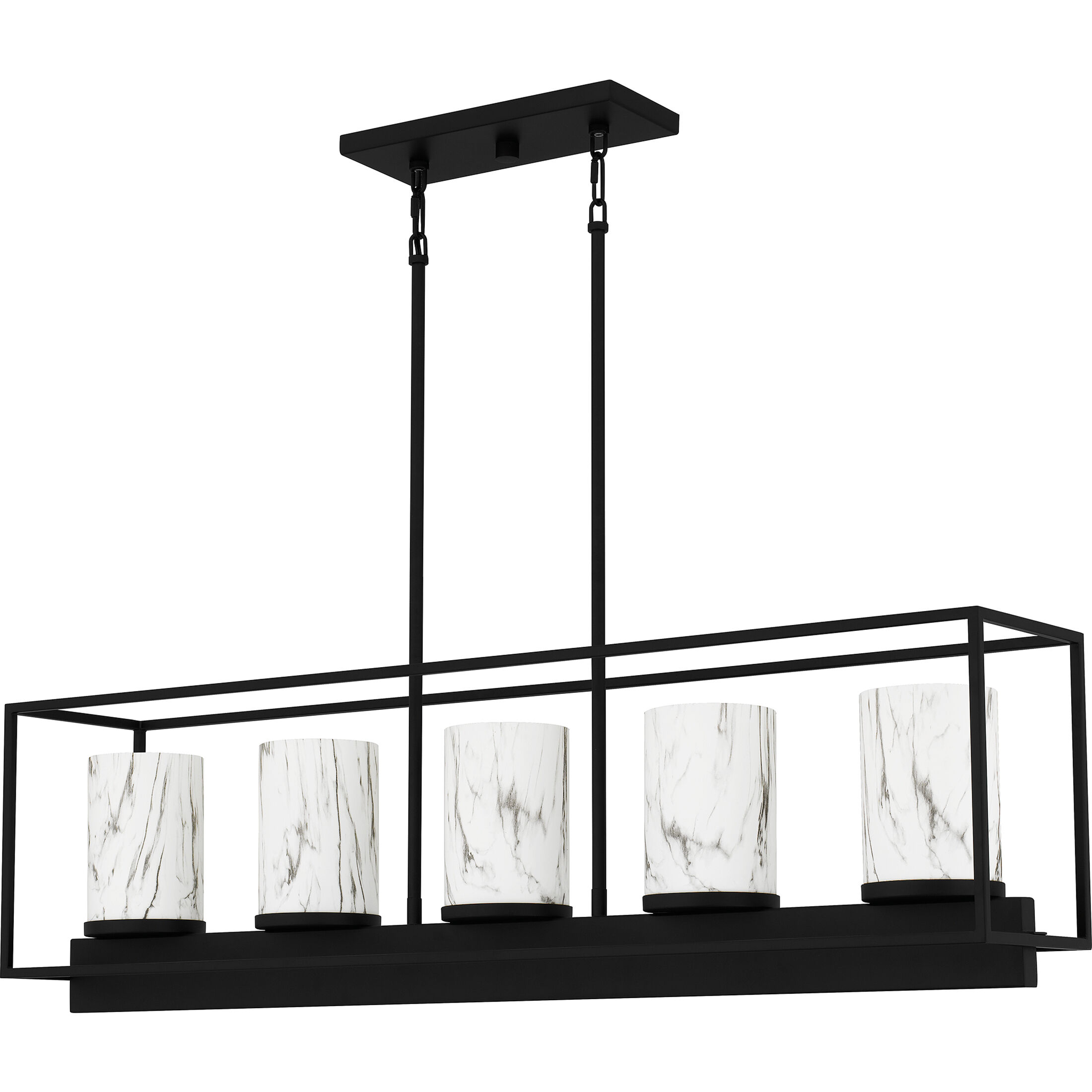 Bentley 5 Light 42 inch Matte Black Island Light Ceiling Light, Medium