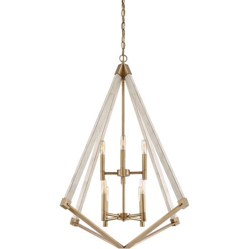 View Point 8 Light 30 inch Weathered Brass Foyer Chandelier Ceiling Light