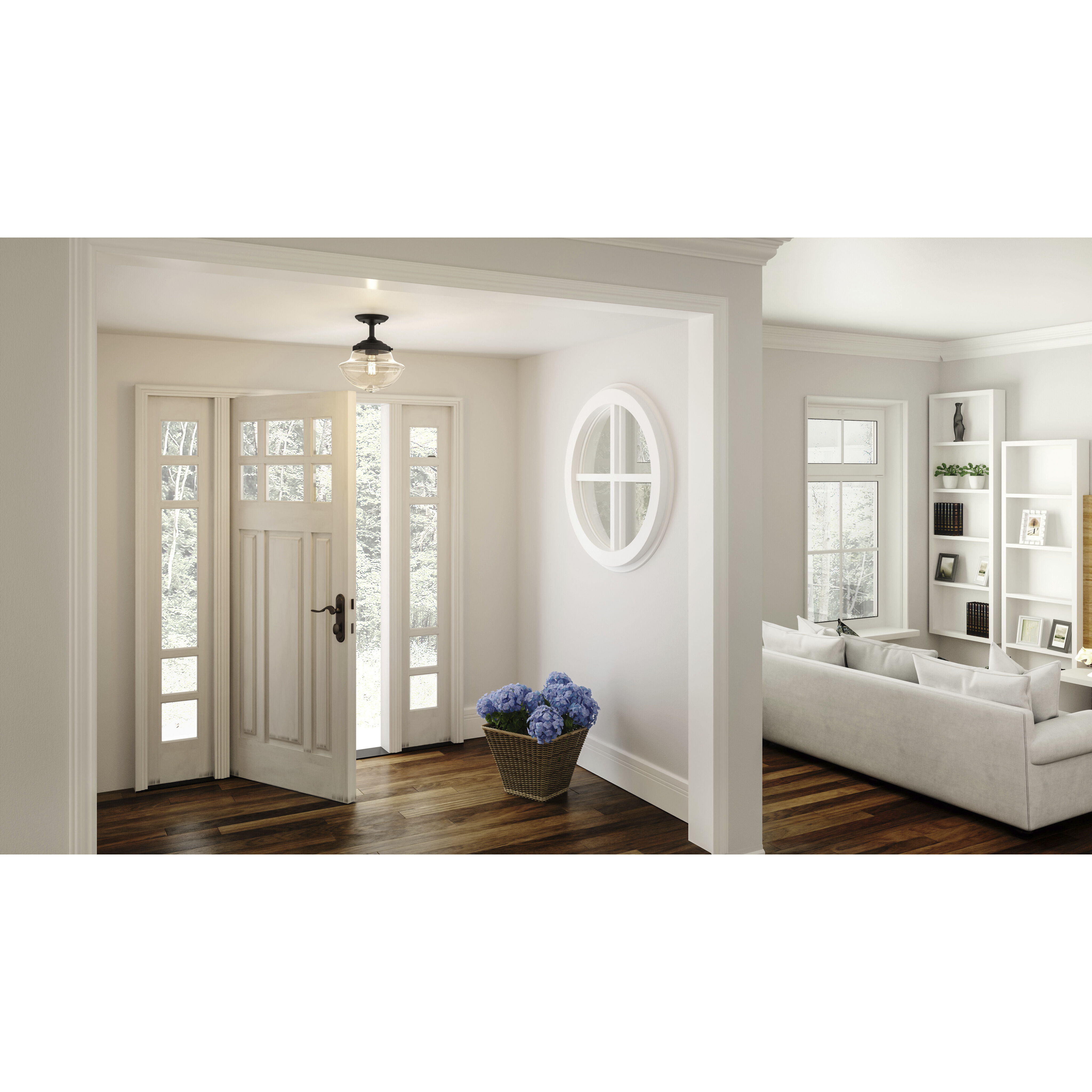 Quoizel QSF5591MBK Wrede 1 Light 11.75 inch Matte Black Semi-Flush Mount  Ceiling Light