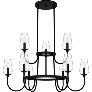 Viscount 9 Light 36 inch Matte Black Chandelier Ceiling Light