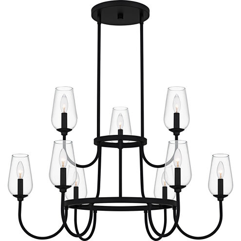 Viscount 9 Light 36 inch Matte Black Chandelier Ceiling Light