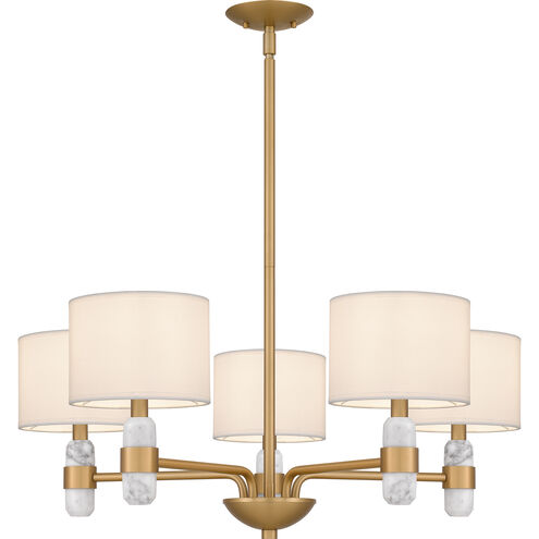 Kimberly 5 Light 30 inch Brushed Weathered Brass Chandelier Ceiling Light
