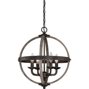 Fusion 4 Light 17 inch Rustic Black Foyer Piece Ceiling Light, Naturals