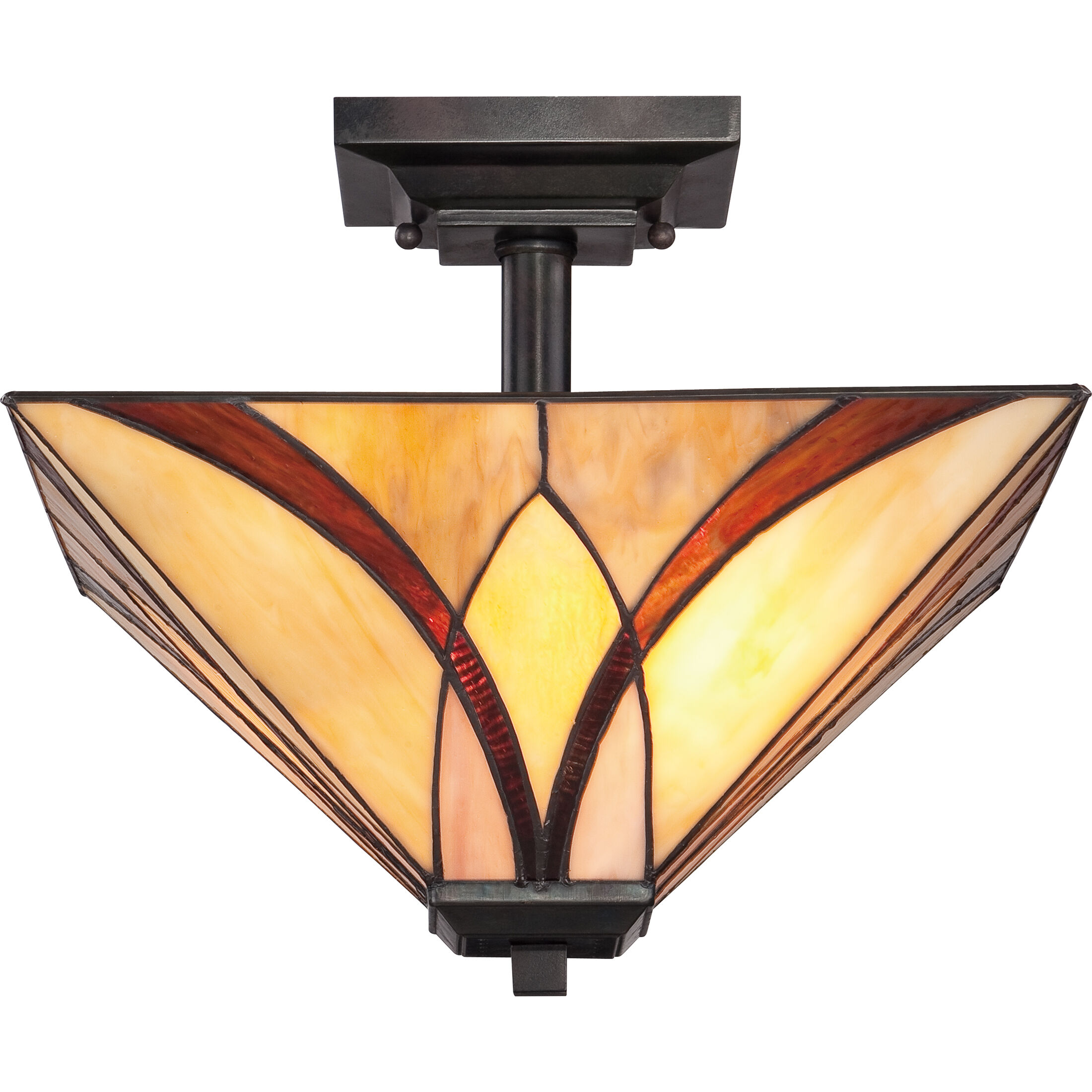 Asheville 2 Light 14 inch Valiant Bronze Semi-Flush Mount Ceiling Light, Naturals