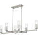 Cruz 6 Light 48 inch Brushed Nickel Linear Chandelier Ceiling Light, Large