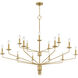 Alexander 15 Light 55 inch Brushed Gold Chandelier Ceiling Light