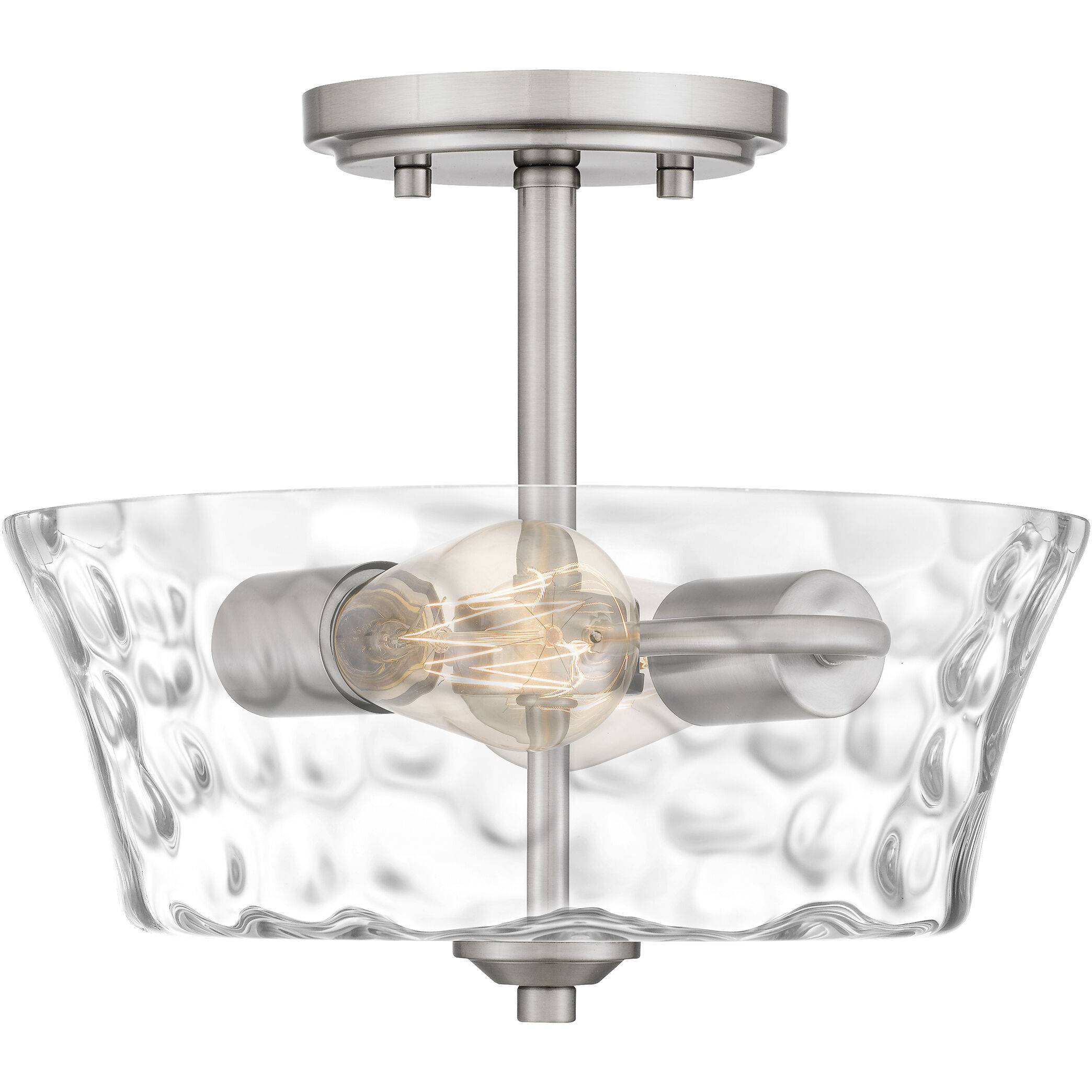 Acacia 2 Light 12 inch Brushed Nickel Semi-Flush Mount Ceiling Light