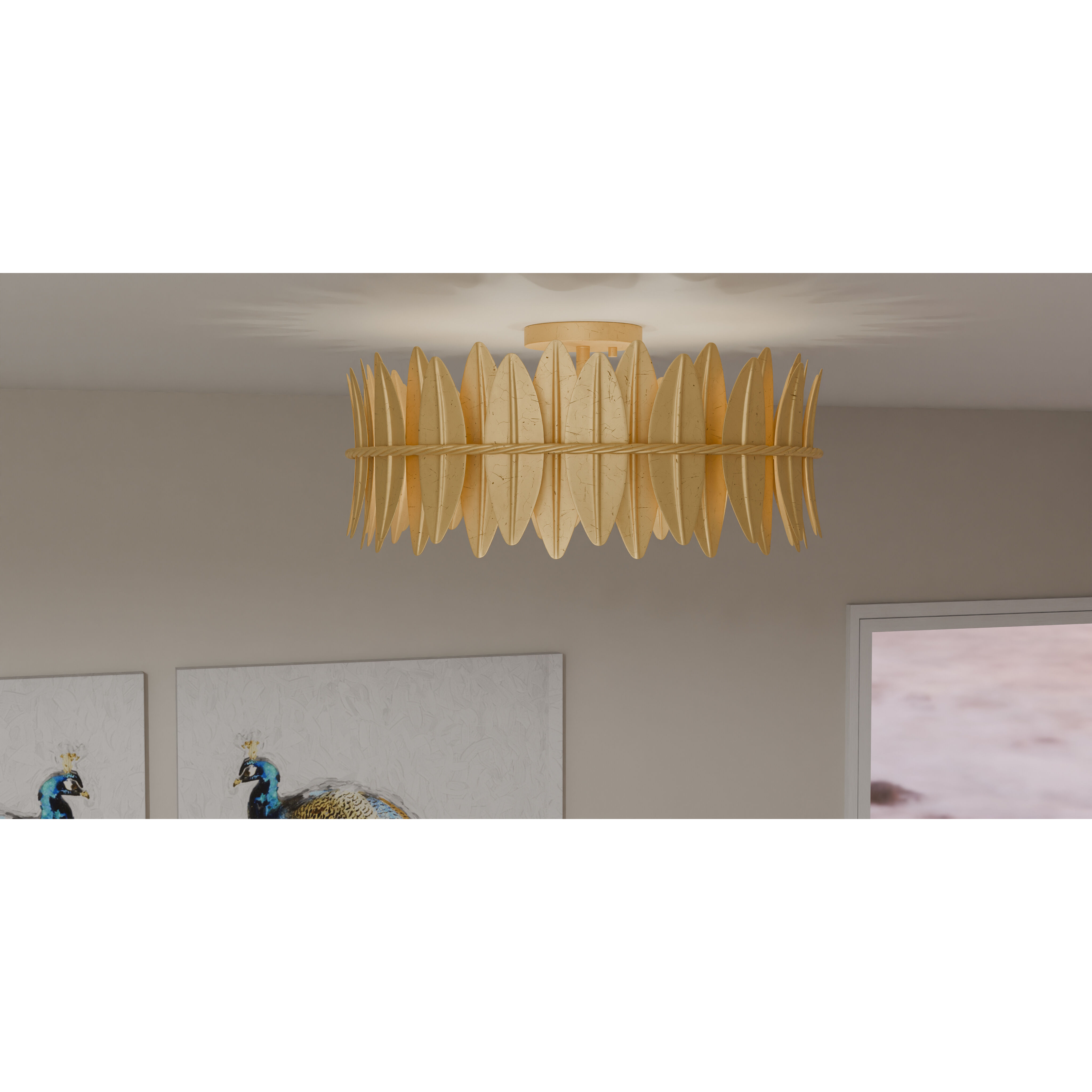Quoizel LIZ1720GFL Liza 4 Light 20.5 inch Gold Leaf Semi Quoizel LIZ1720GFL Liza 4 Light 20.5 inch Gold Leaf Semi