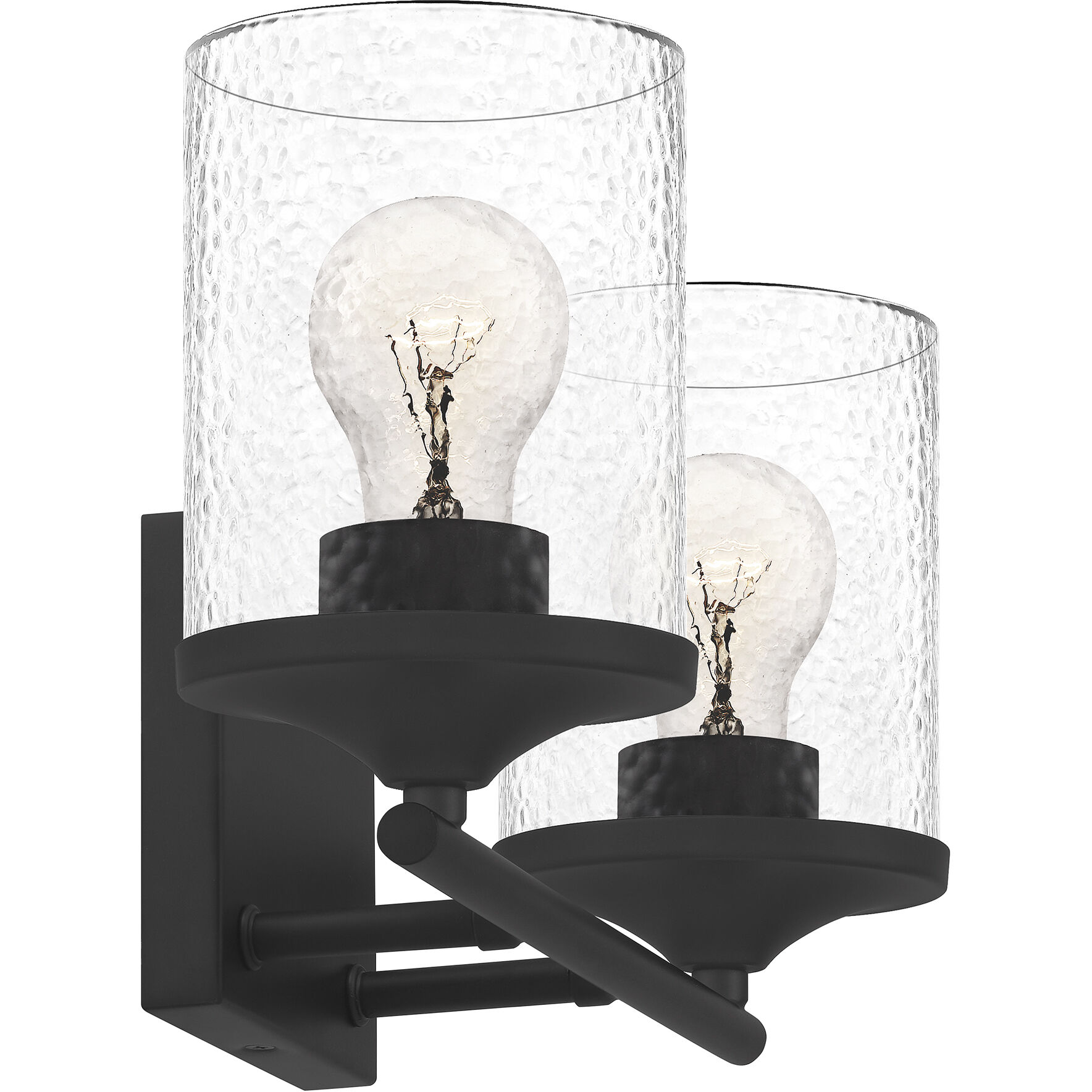 Abner 2 Light 14 inch Matte Black Bath Light Wall Light