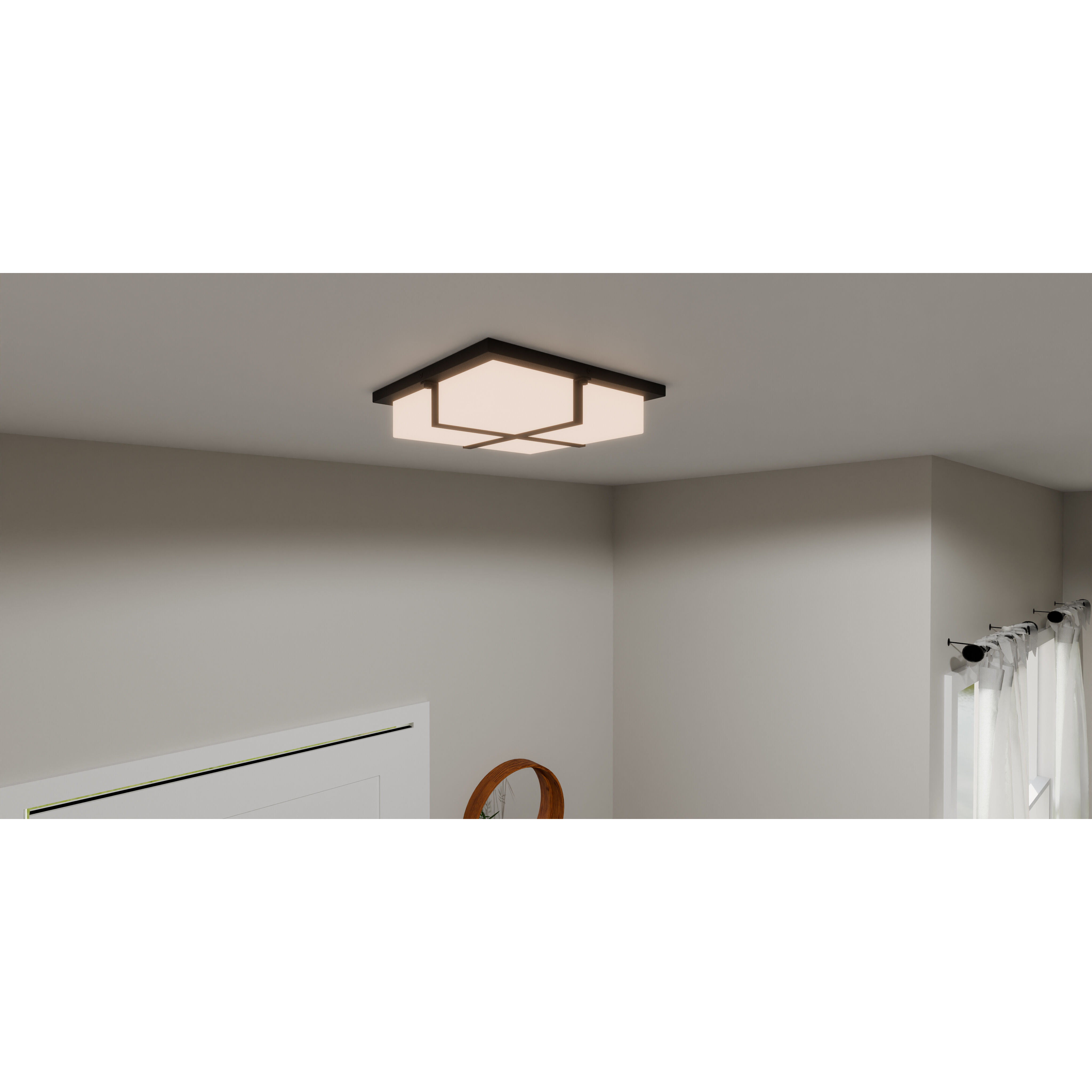 Armstrong LED 14 inch Matte Black Flush Mount Ceiling Light, Medium