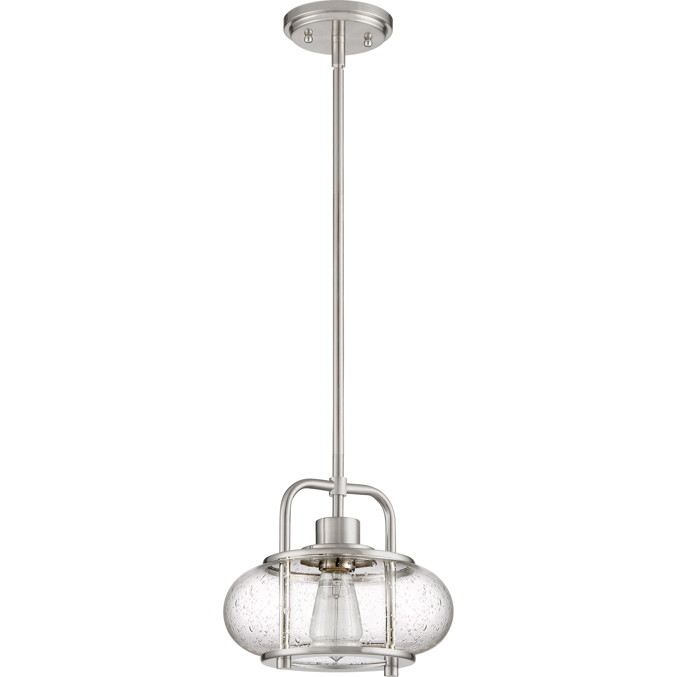 Trilogy 1 Light 10 inch Brushed Nickel Mini Pendant Ceiling Light
