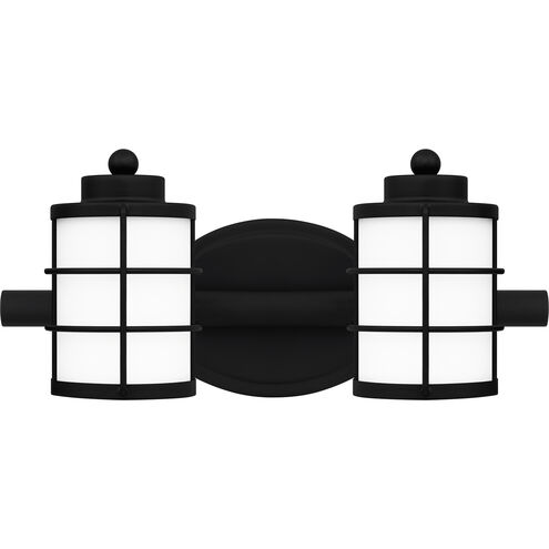 Hazlett 2 Light 15 inch Matte Black Bath Light Wall Light