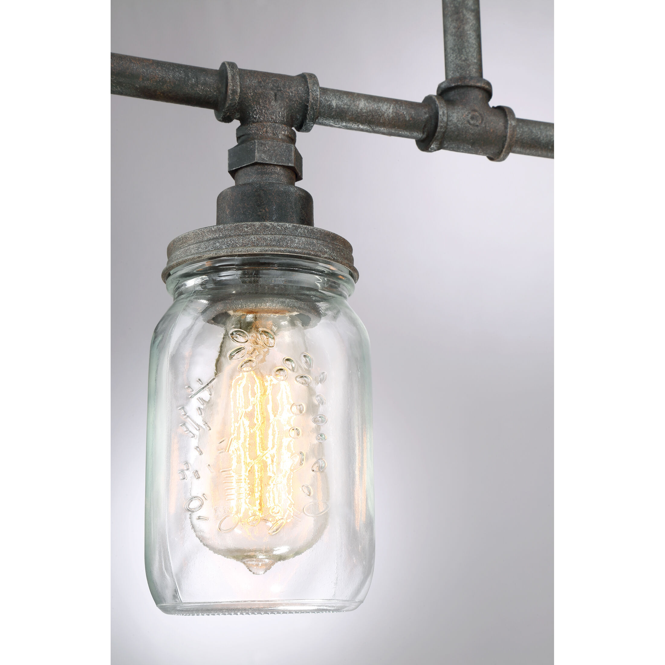 Squire 5 Light 38 inch Rustic Black Island Chandelier Ceiling Light