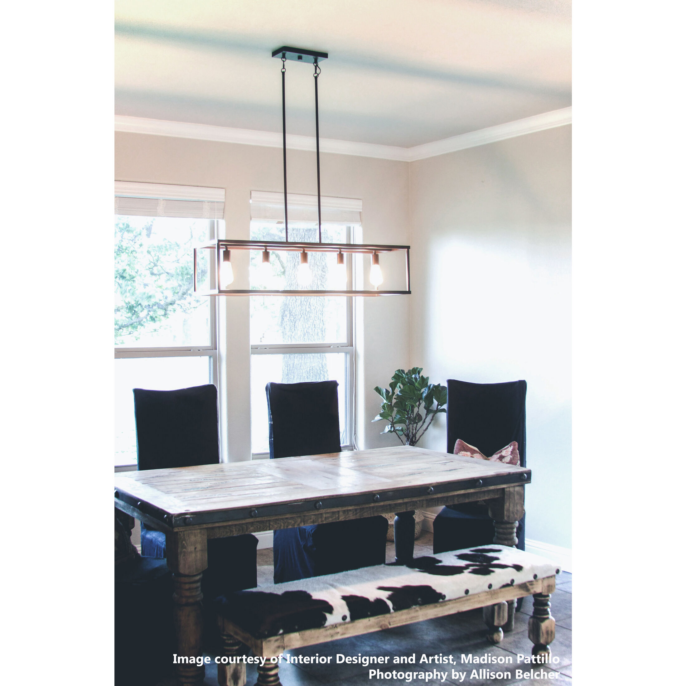 New Harbor 5 Light 38 inch Western Bronze Island Chandelier Ceiling Light