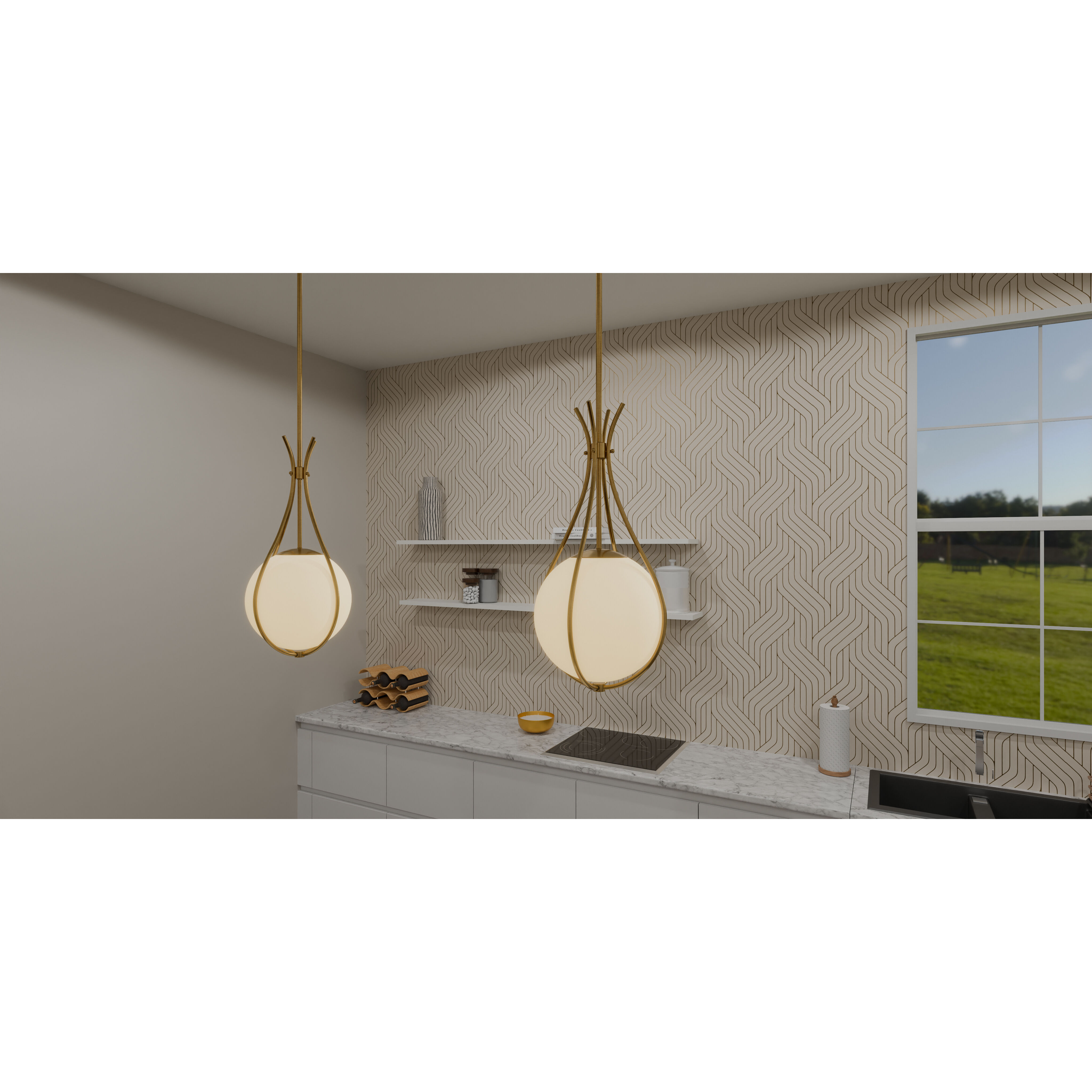 Aliyah 1 Light 10.75 inch Aged Brass Mini Pendant Ceiling Light, Small