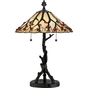 Agate 25 inch 75 watt Valiant Bronze Table Lamp Portable Light, Naturals