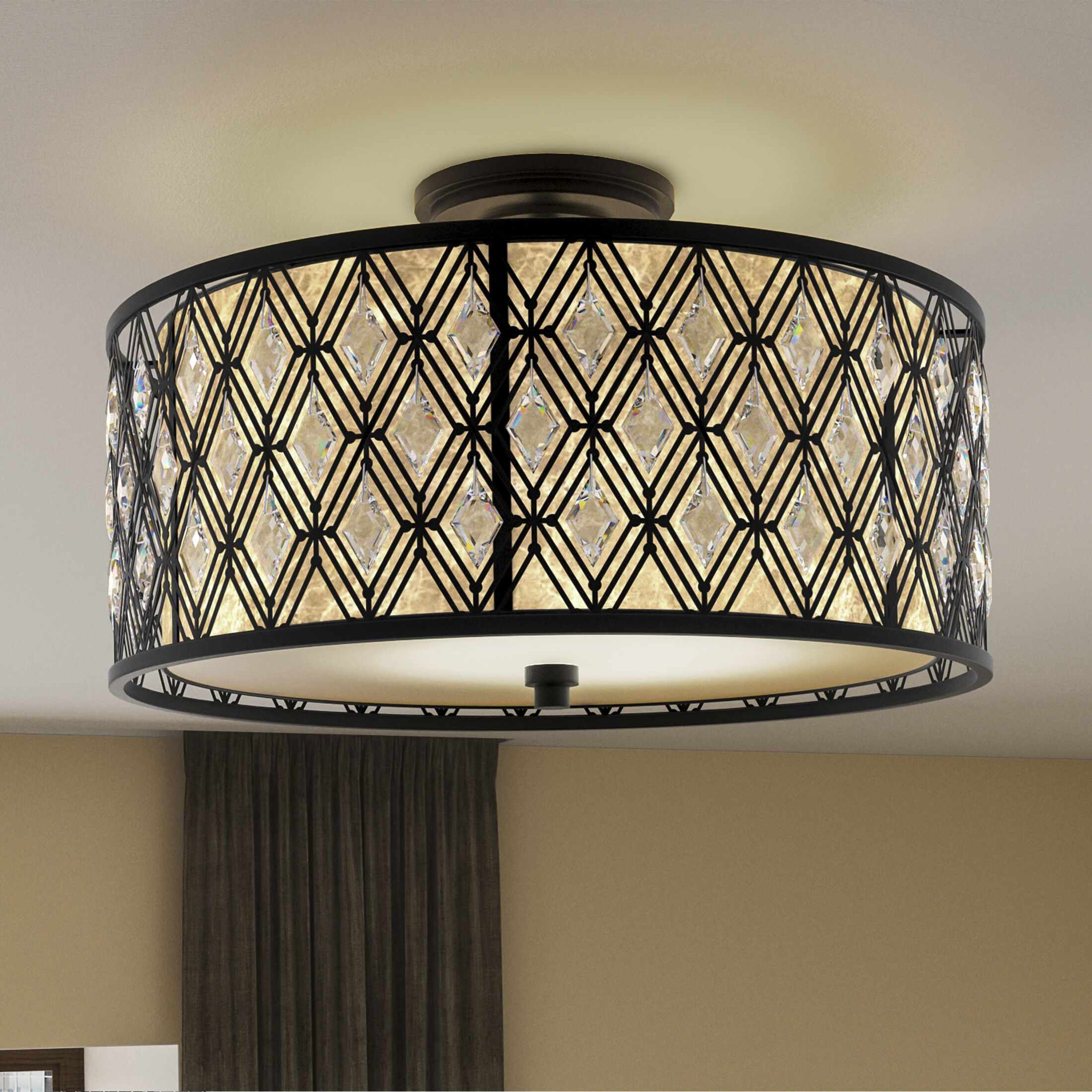 Quoizel MCBQ1722K Boutique 4 Light 22 inch Mystic Black Semi Flush