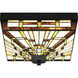 Tiffany 3 Light 14 inch Matte Black Flush Mount Ceiling Light