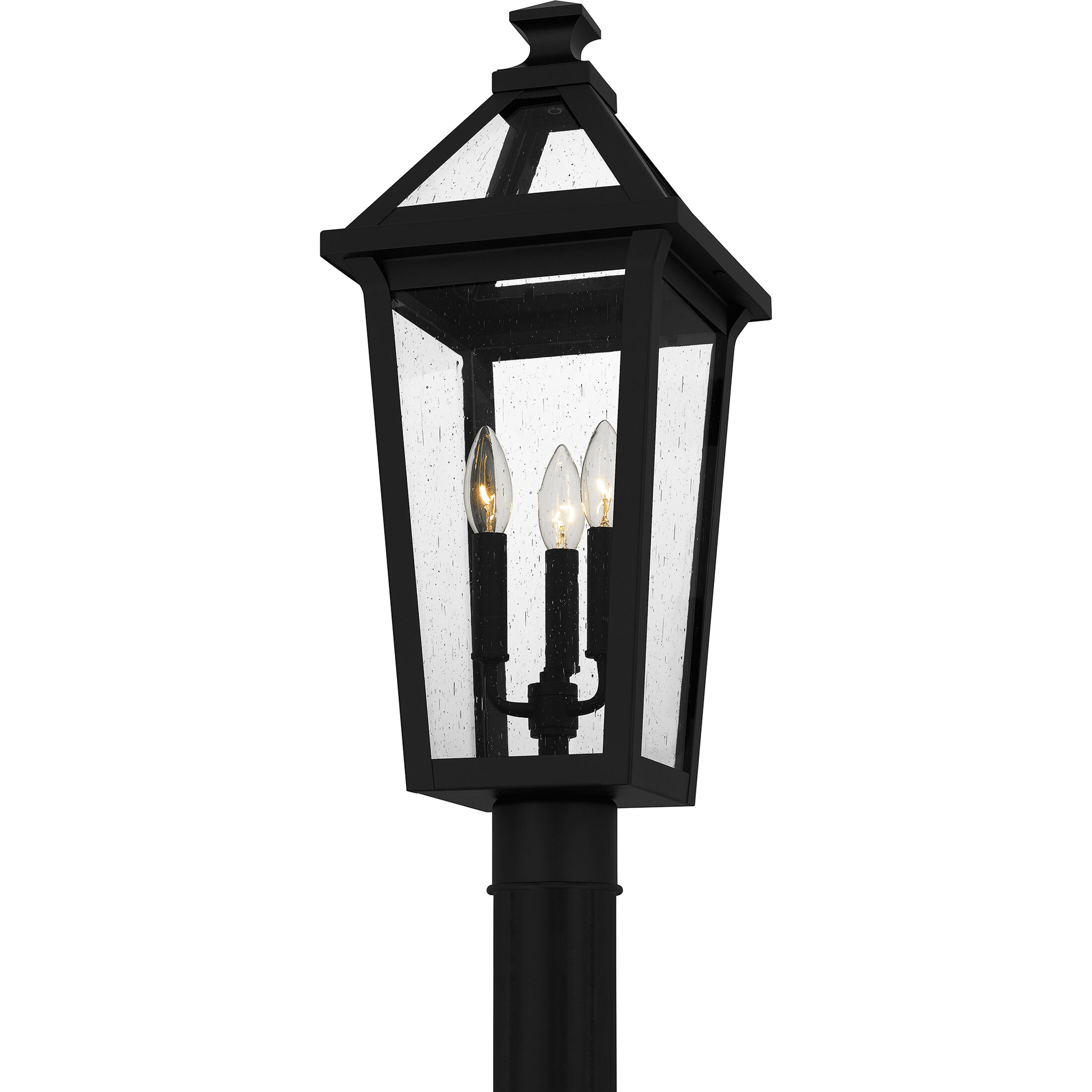 Boulevard 3 Light 23.75 inch Matte Black Outdoor Post Lantern, Large