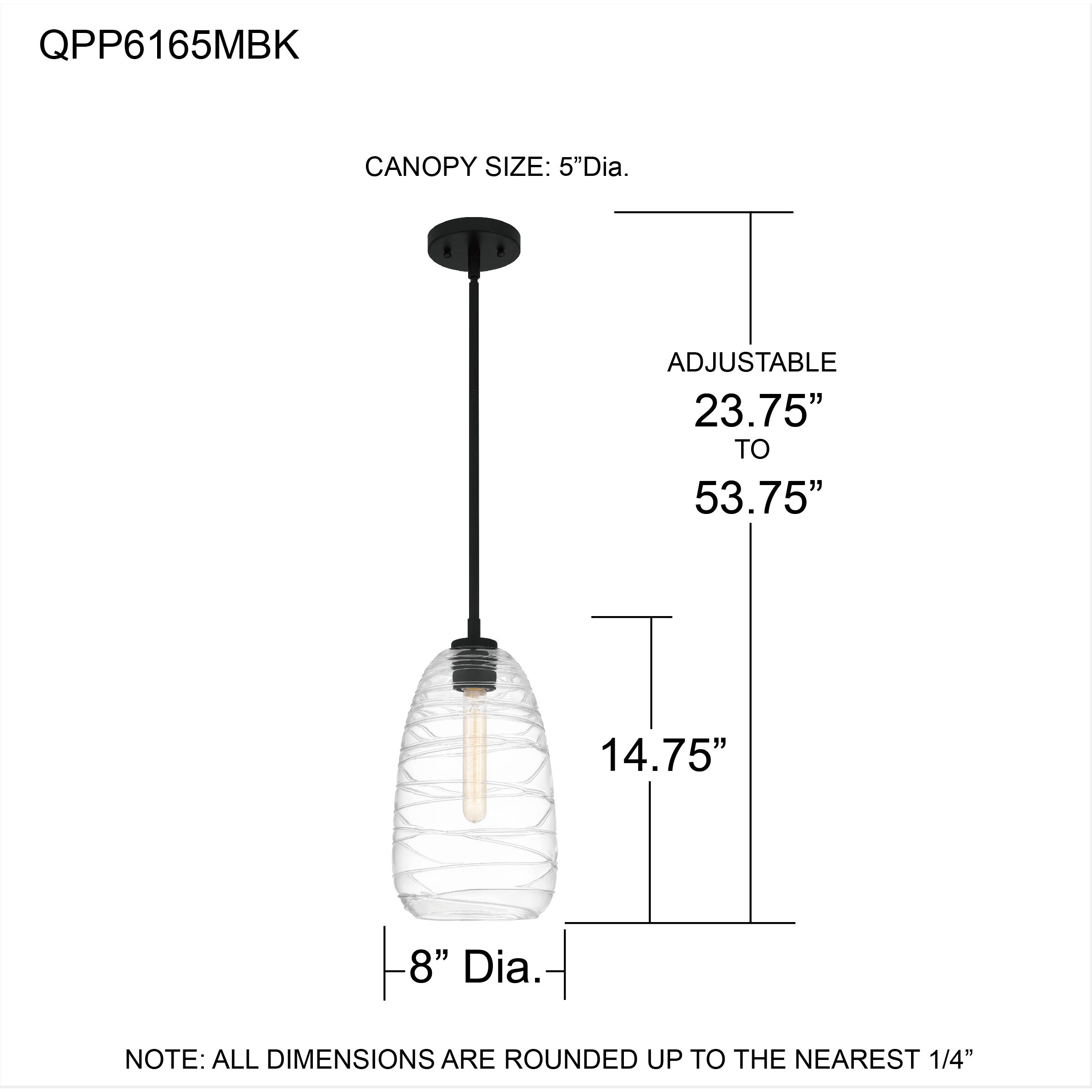 Asher 1 Light 8 inch Matte Black Mini Pendant Ceiling Light